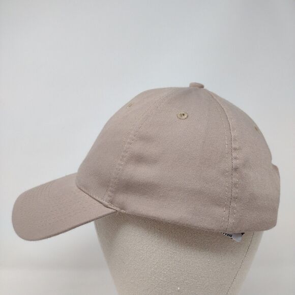 Big Custom Strapback Hat Tan One Size Adjustable Vented Holes 6 Panel Blank - Picture 3 of 9